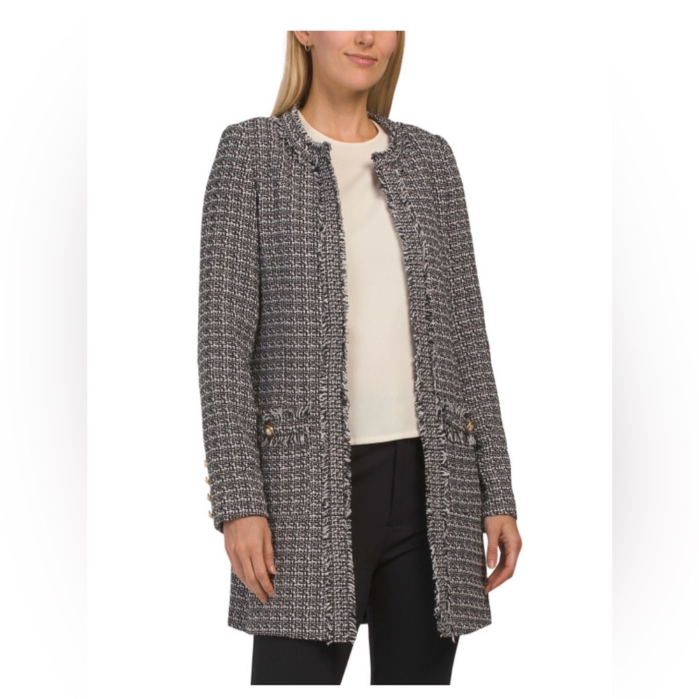 Nanette Lepore Black and White Tweed Blazer